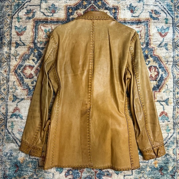 Vintage 1920s Gita Leather MFG Cow Hide Leather Jacket Small - Picture 2 of 12